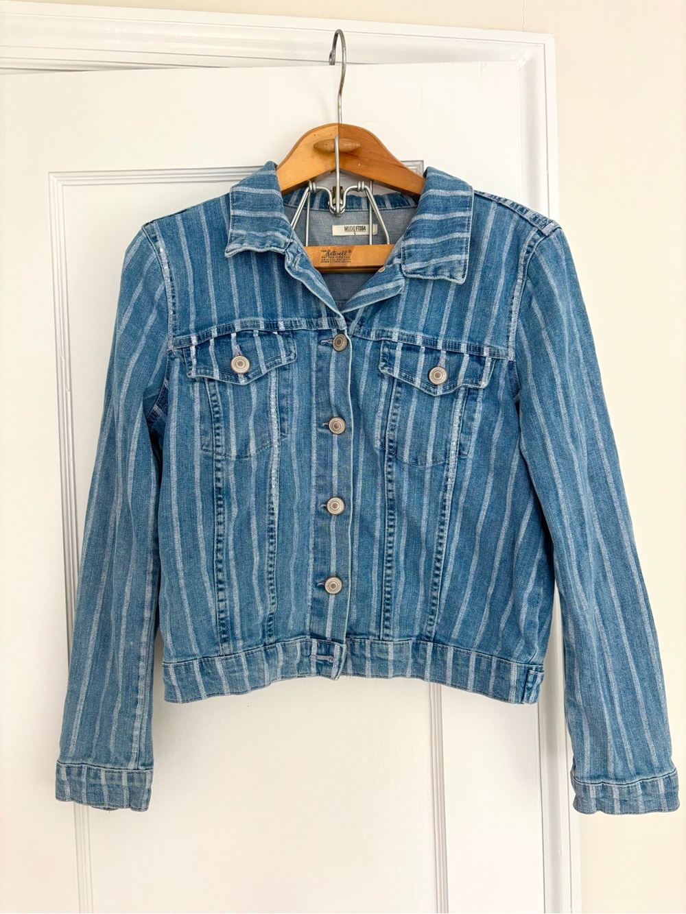 Striped Blue Denim Jacket